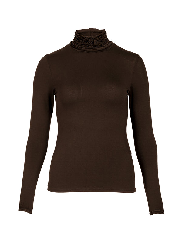 NÜ ADELE høyhalsete t-skjorte Topper og t-skjorter 224 Dark Brown