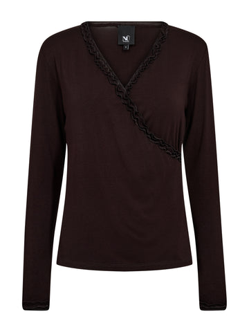 NÜ ADELE omslags-T-skjorte Topper og t-skjorter 224 Dark Brown