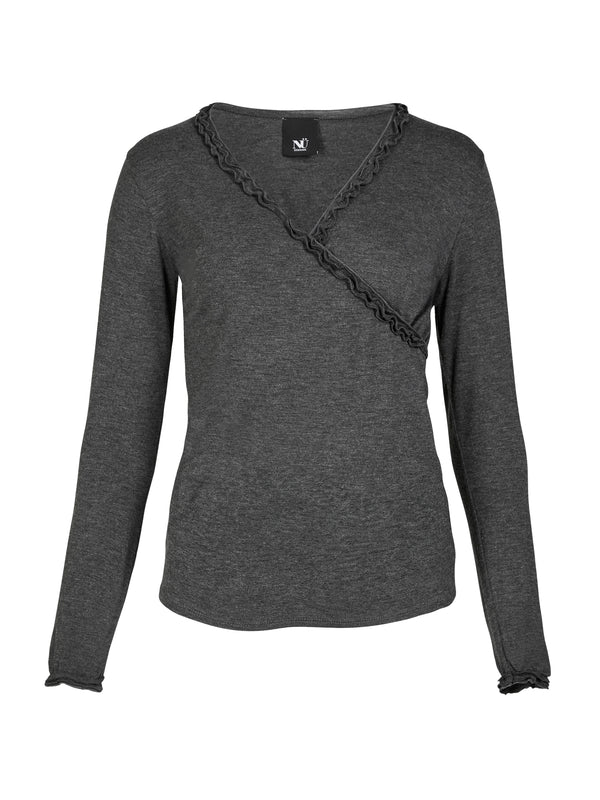 NÜ ADELE omslags-T-skjorte Topper og t-skjorter 901 Grey