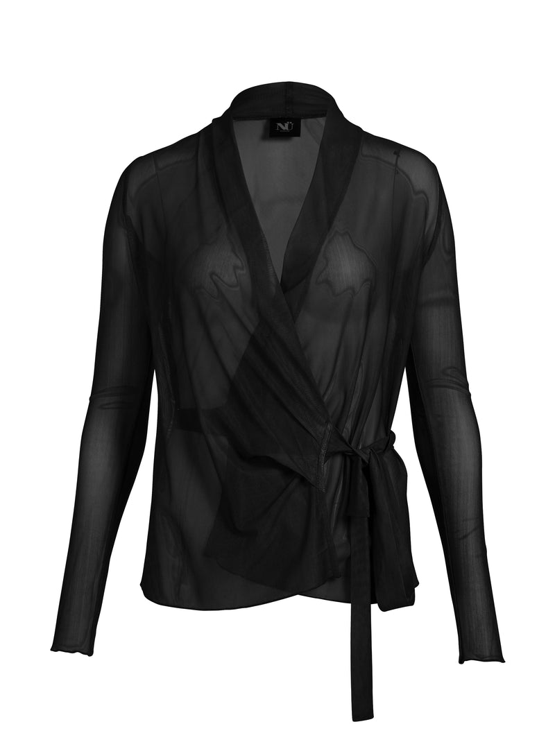 NÜ AGNA omslagsbluse Bluser 000 Solid black