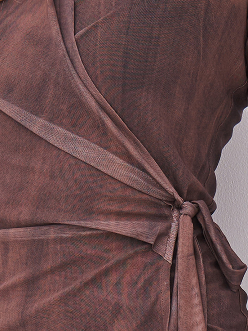 NÜ AGNA omslagsbluse Bluser 289 Brown Mix