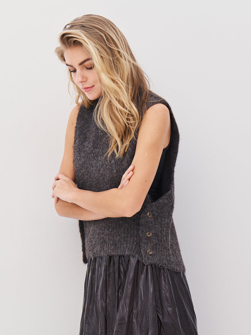 NÜ AGNES strikkevest Veste 289 Brown
