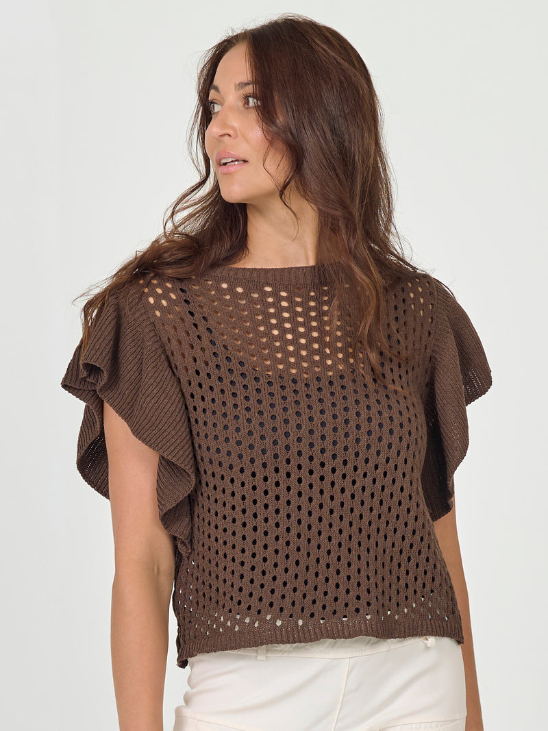 NÜ AIDA strikkebluse Bluser 224 Dark Brown