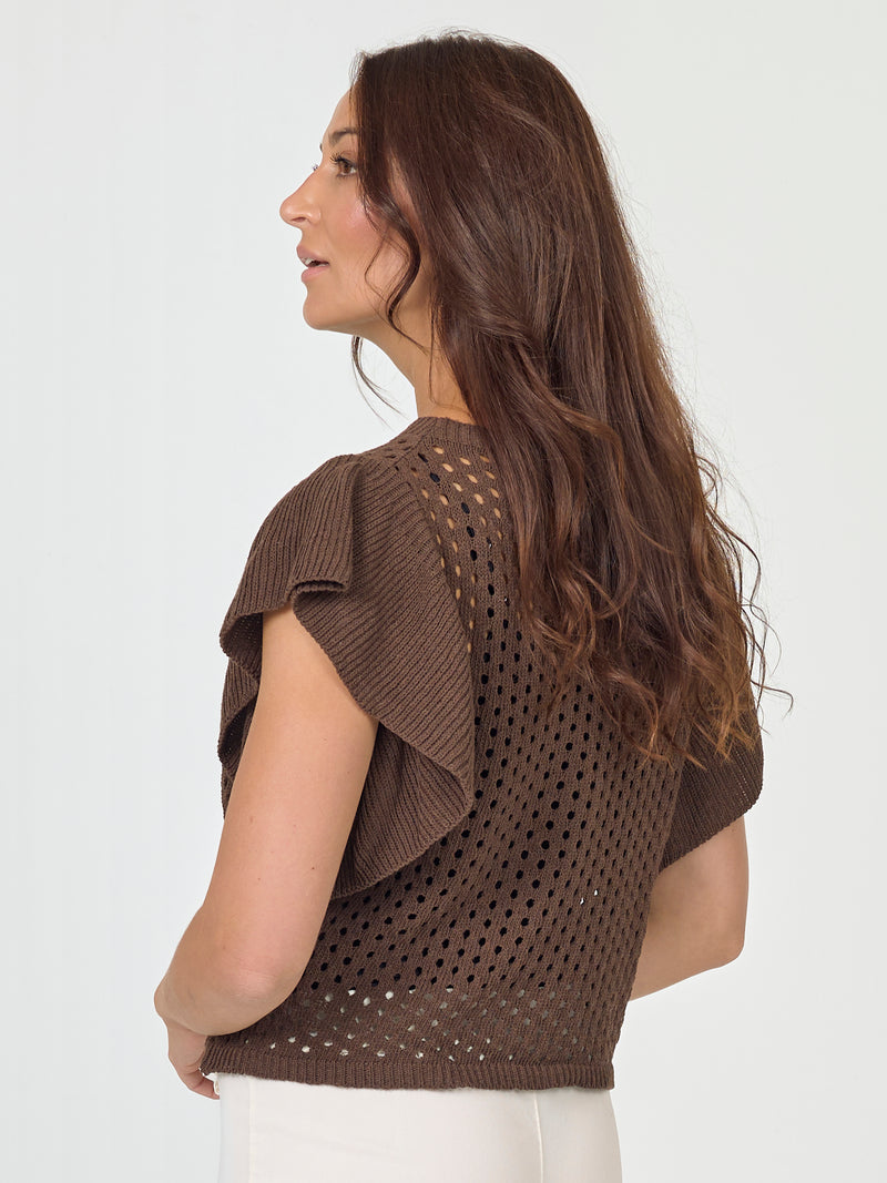 NÜ AIDA strikkebluse Bluser 224 Dark Brown