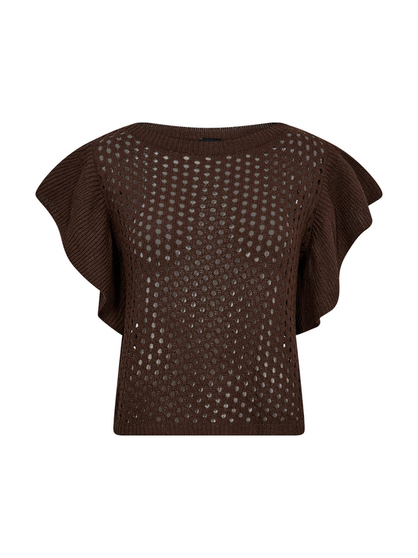 NÜ AIDA strikkebluse Bluser 224 Dark Brown