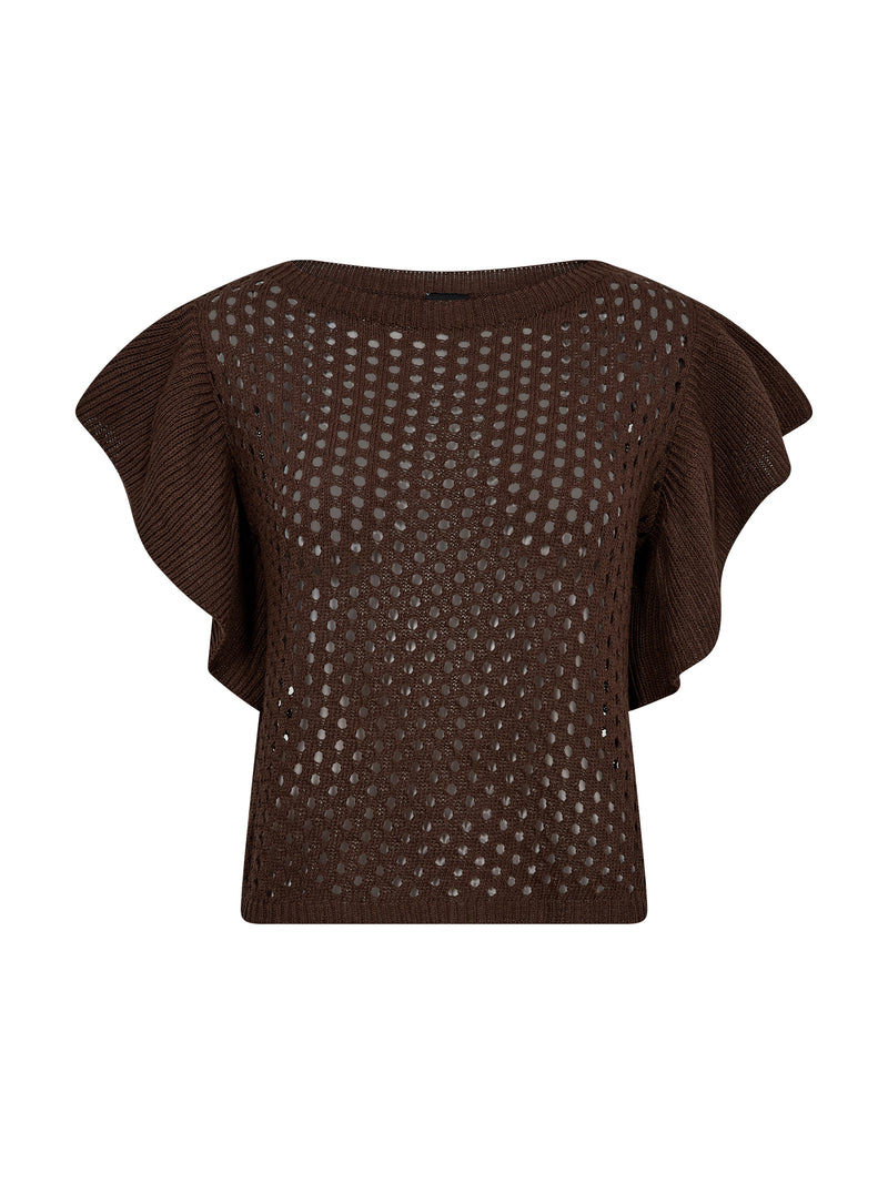 NÜ AIDA strikkebluse Bluser 224 Dark Brown