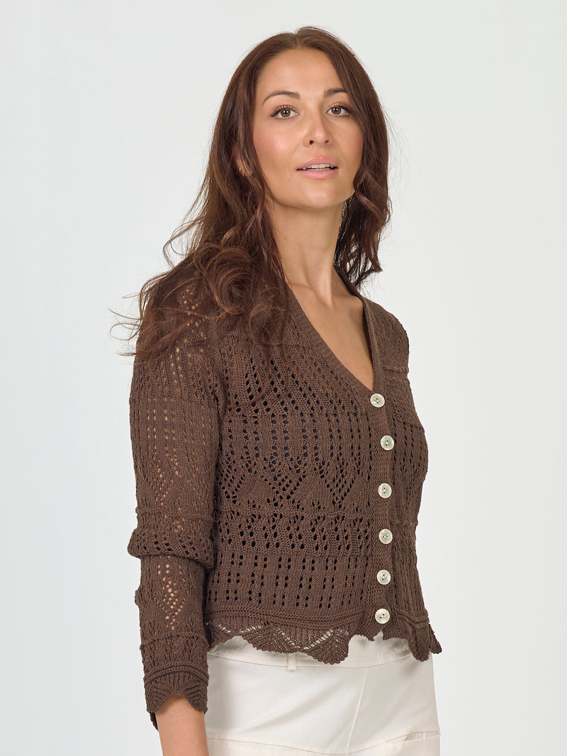 NÜ AIDA strikkegenser Cardigans 224 Dark Brown