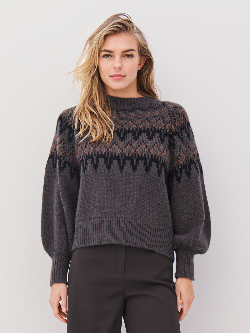 NÜ ALENA strikkebluse Bluser 901 Grey mix
