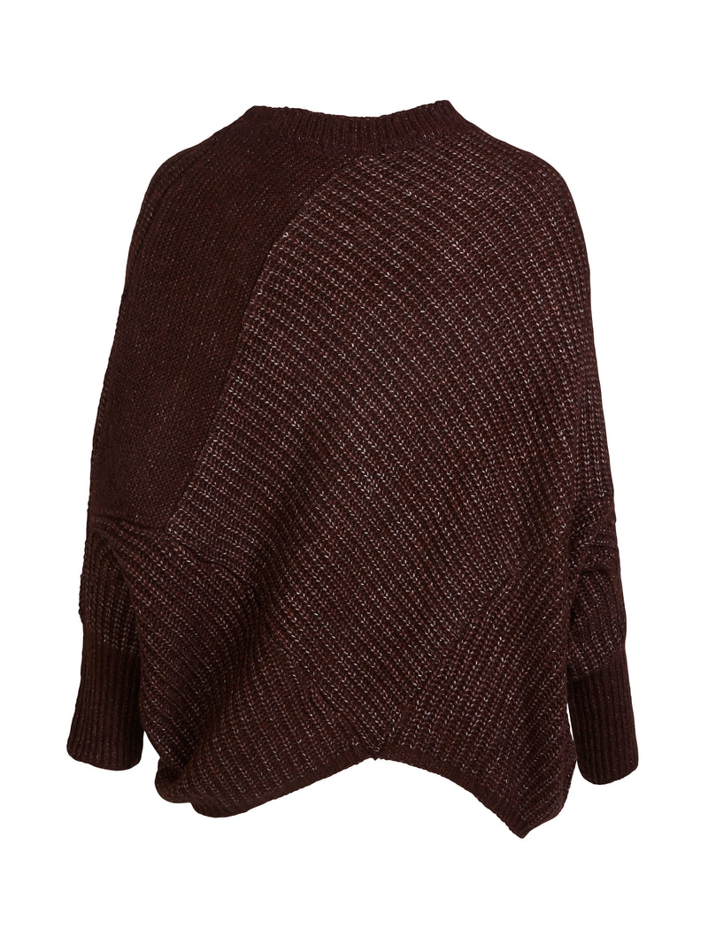 NÜ AMIA strikkeponcho Ponchos 789 Grape Mix