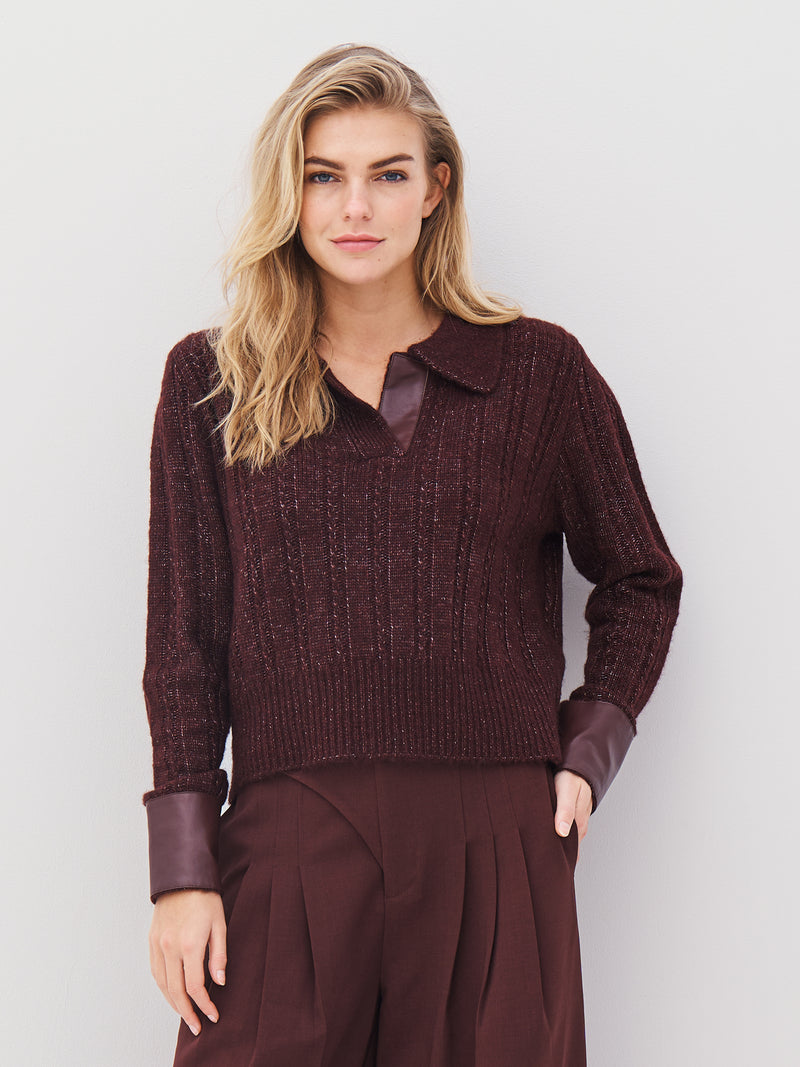 NÜ ANIA strikkebluse Bluser 789 Grape Mix