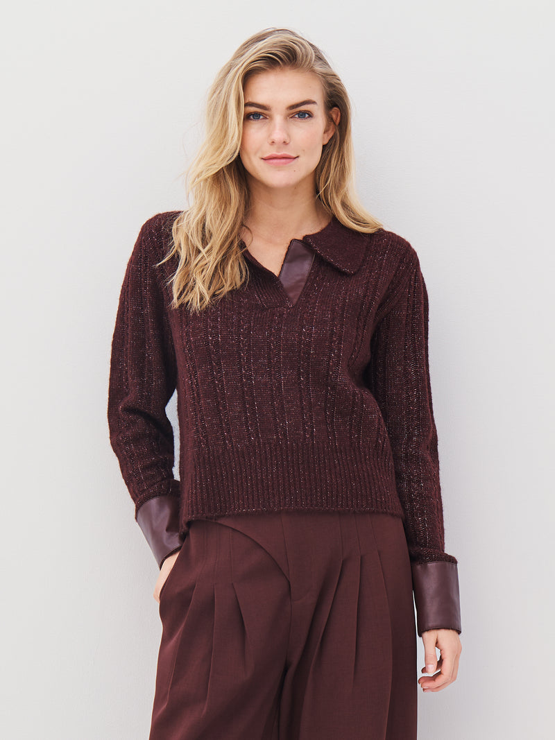 NÜ ANIA strikkebluse Bluser 789 Grape Mix