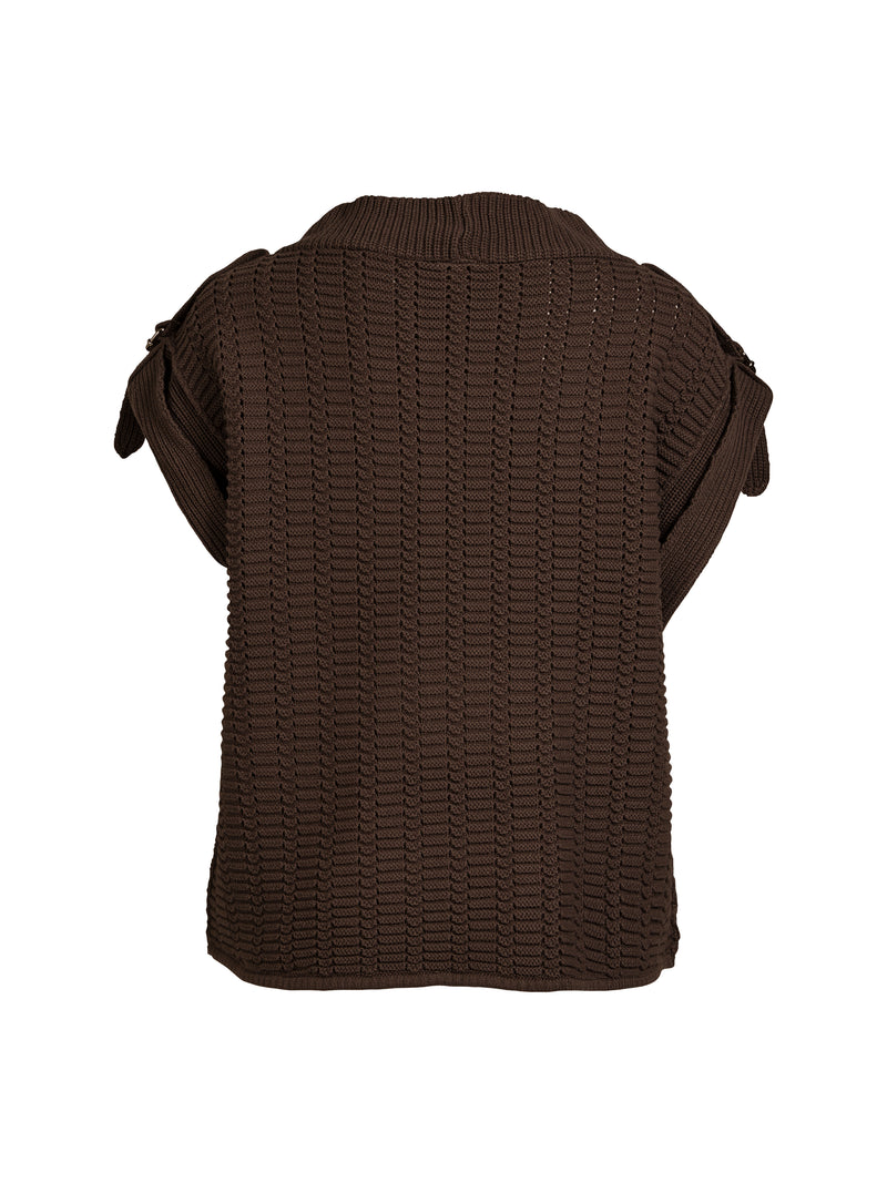 NÜ ANJA strikkebluse Bluser 289 Brown Mix