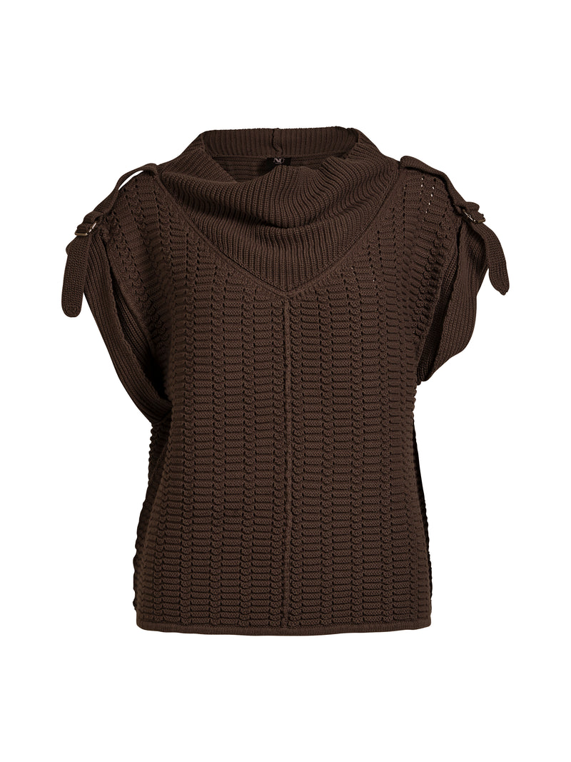 NÜ ANJA strikkebluse Bluser 289 Brown Mix