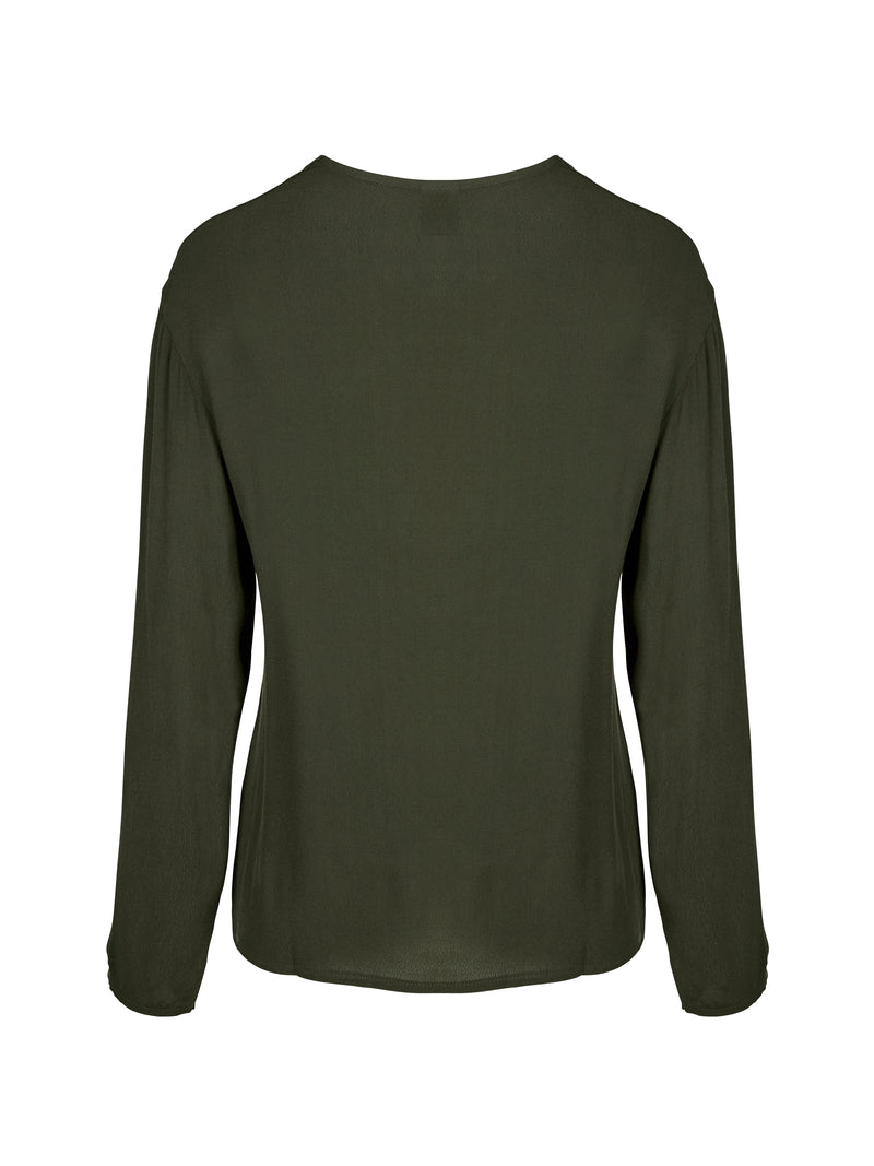 NÜ ANNI V-hals bluse Bluser 385 Dark Green