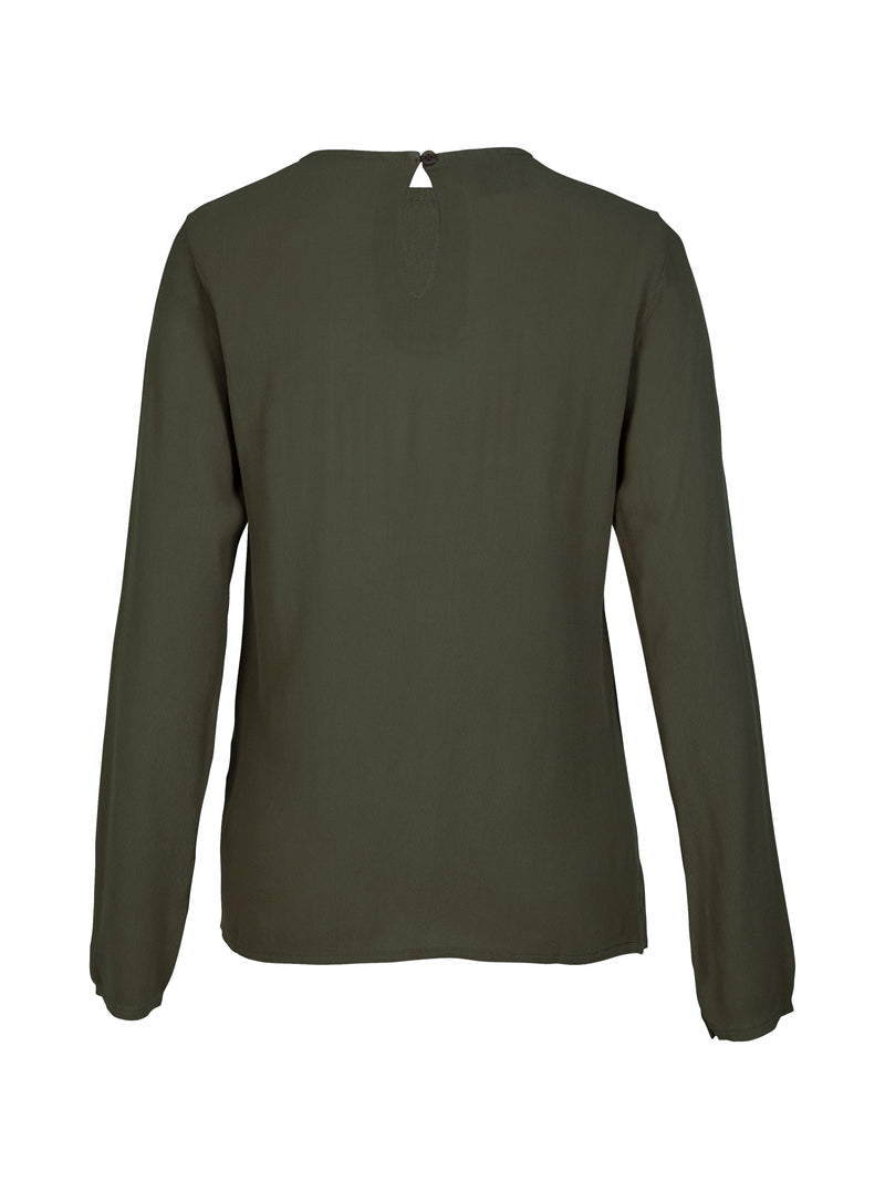 NÜ ANNI drapert bluse Bluser 385 Dark Green