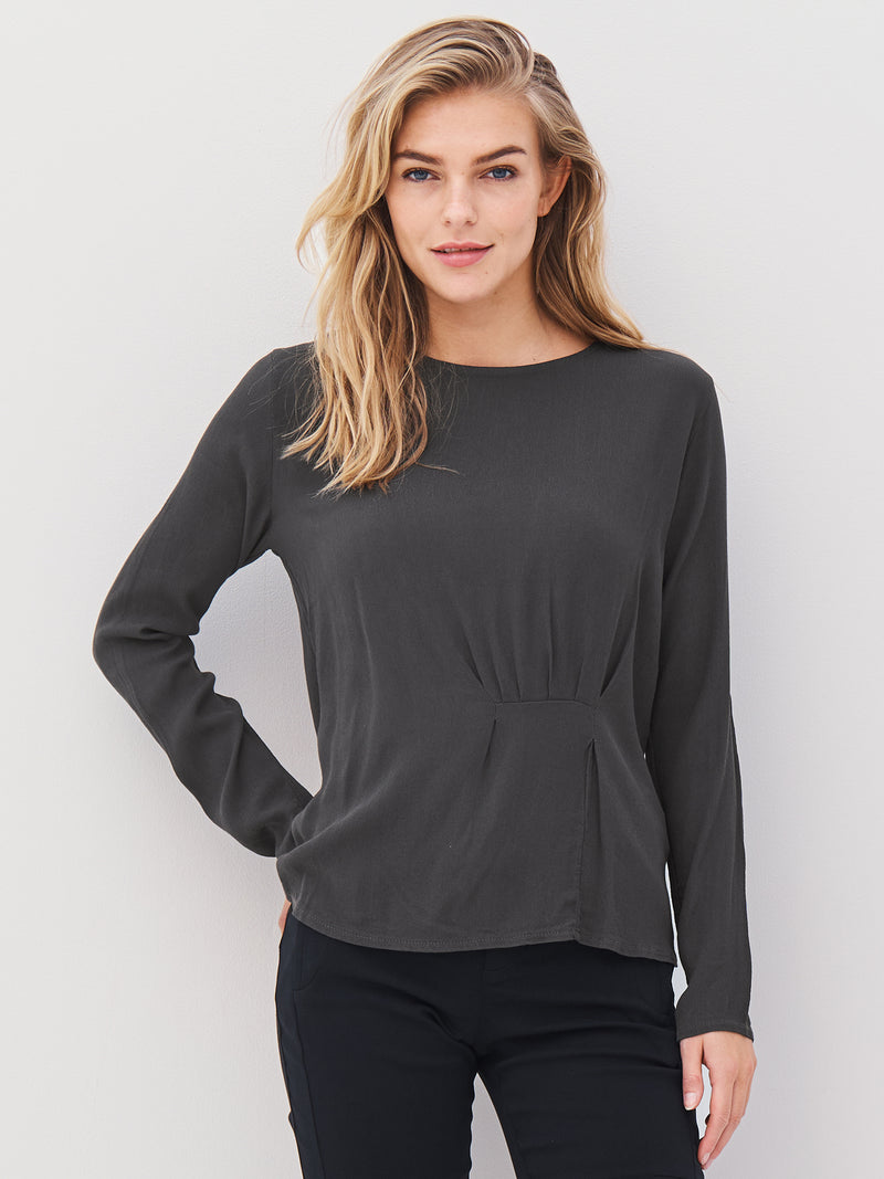 NÜ ANNI drapert bluse Bluser 385 Dark Green