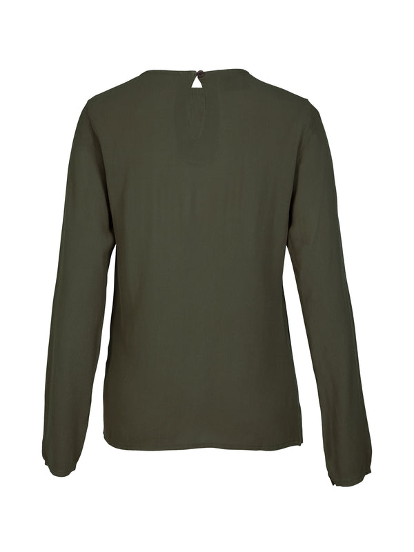 NÜ ANNI drapert bluse Bluser 385 Dark Green