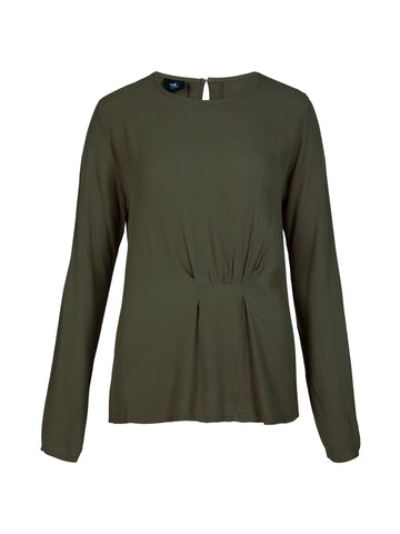 NÜ ANNI drapert bluse Bluser 385 Dark Green