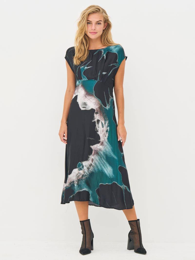 NÜ BABETH kjole Kjoler 355 Petrol green mix