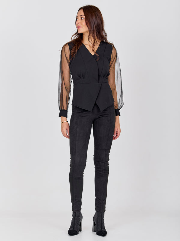 NÜ BAO Bluse Bluser Svart