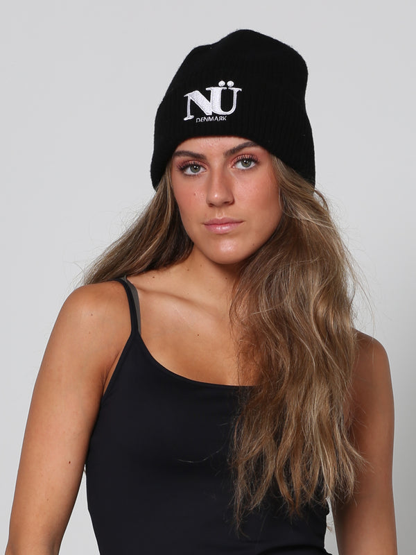 NÜ BEANIE lue Hatter 002 Black with white