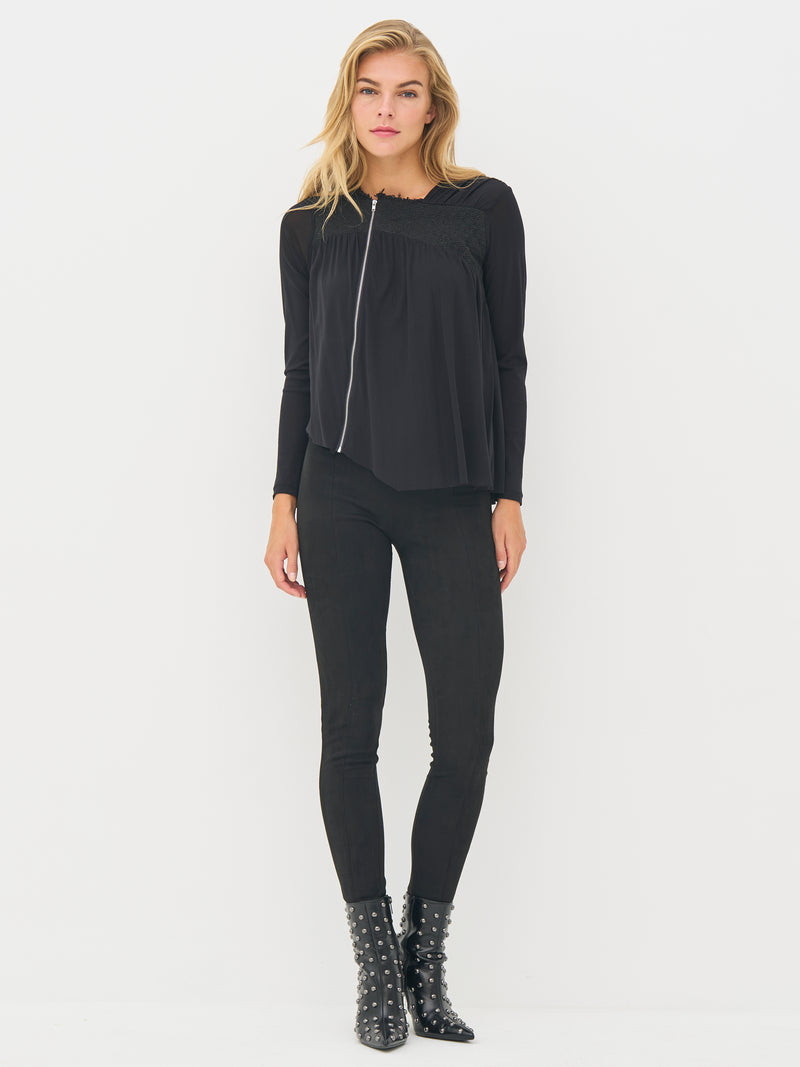 NÜ BETH glidelåsbluse Bluser Svart