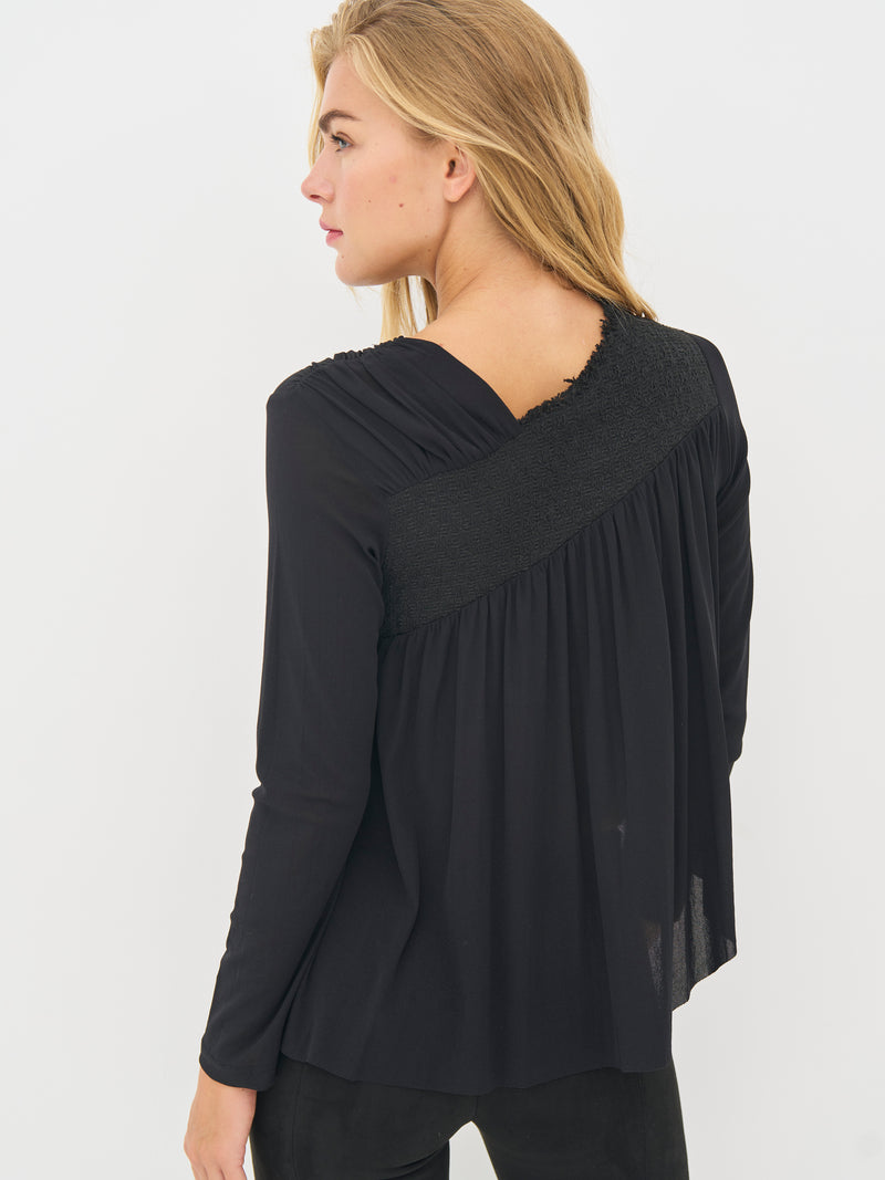 NÜ BETH glidelåsbluse Bluser Svart