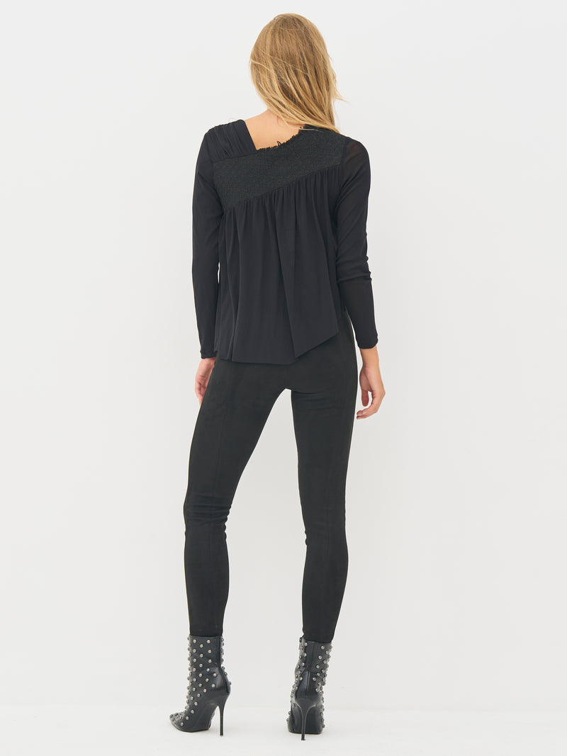 NÜ BETH glidelåsbluse Bluser Svart