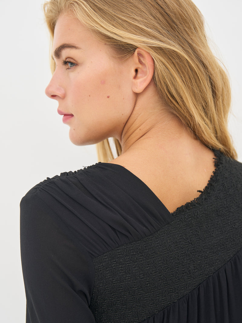 NÜ BETH glidelåsbluse Bluser Svart