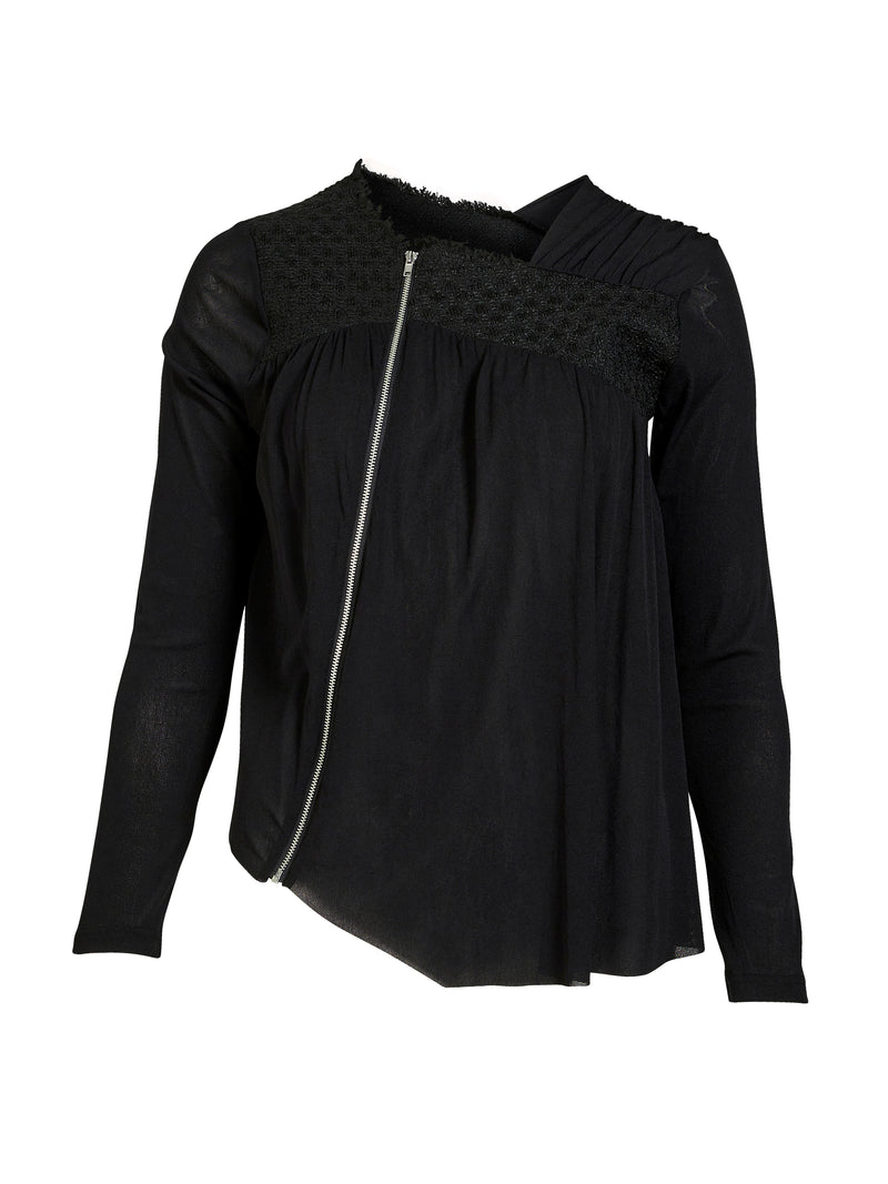 NÜ BETH glidelåsbluse Bluser Svart