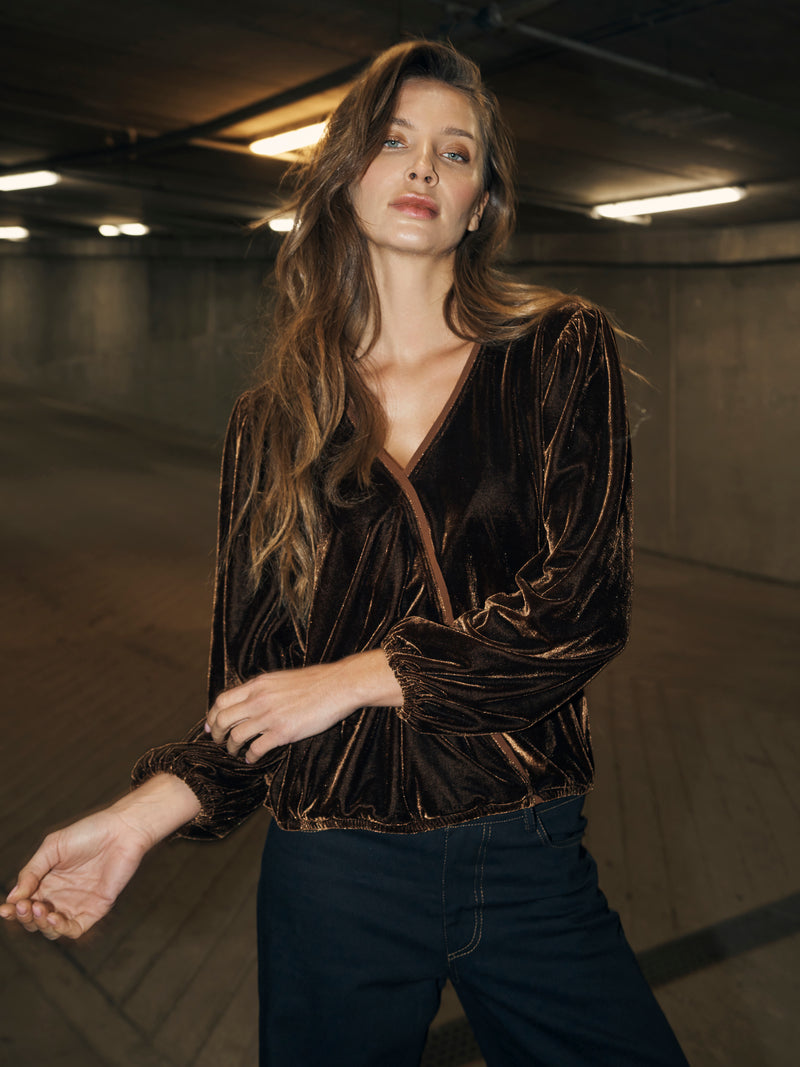 NÜ BILLE omslagsbluse Bluser 294 Dark Earth