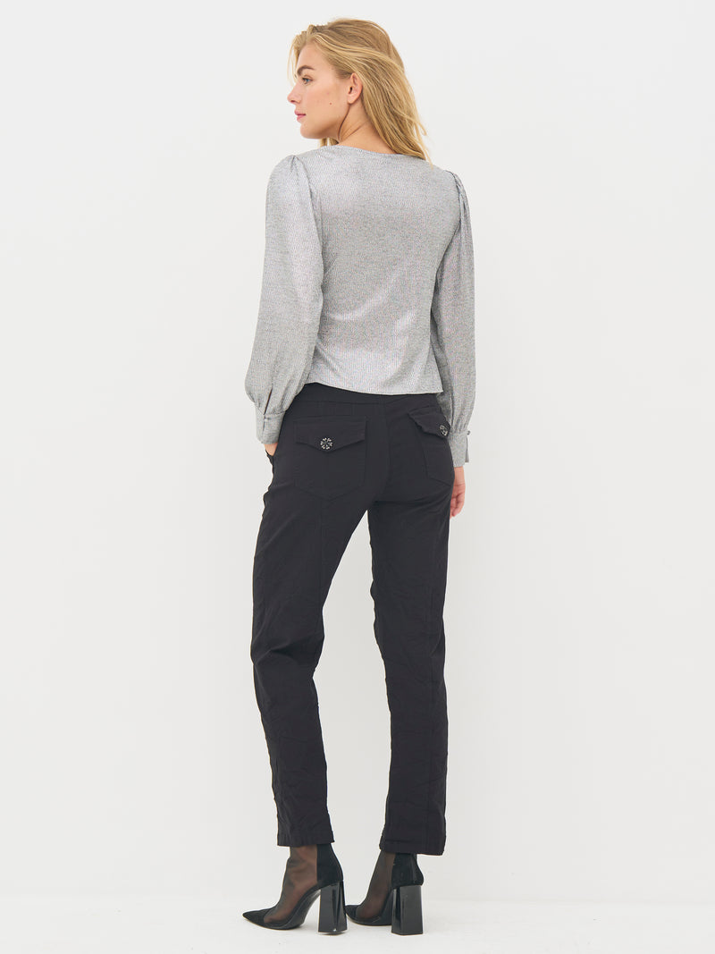 NÜ BIRKE omslagsbluse Bluser 989 iron grey