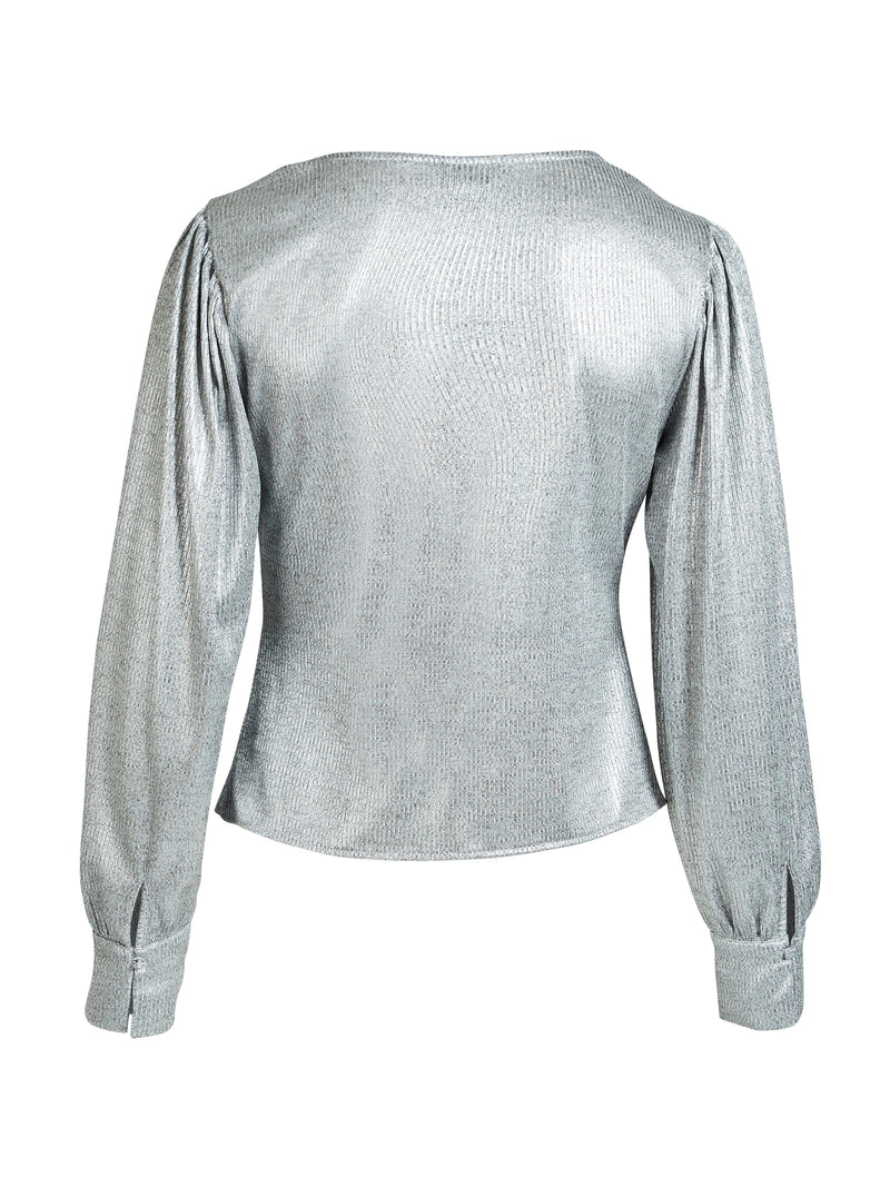 NÜ BIRKE omslagsbluse Bluser 989 iron grey