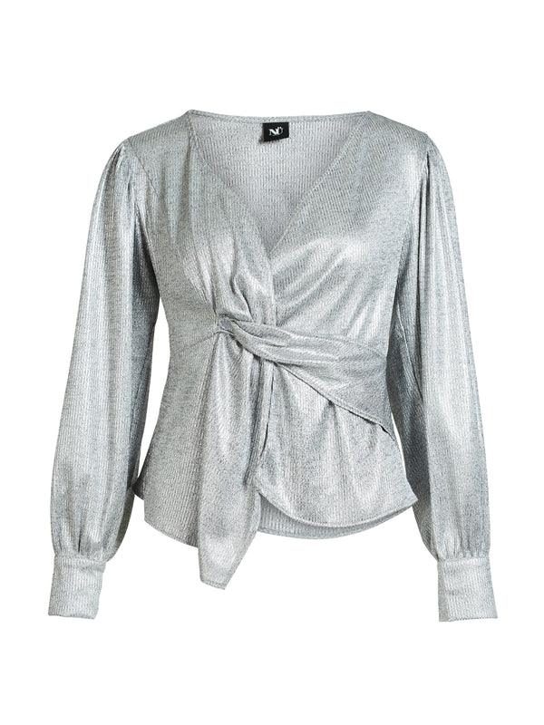 NÜ BIRKE omslagsbluse Bluser 989 iron grey
