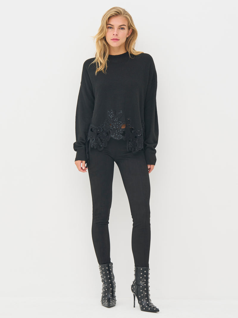 NÜ BOBBI strikket poncho Strikket Svart