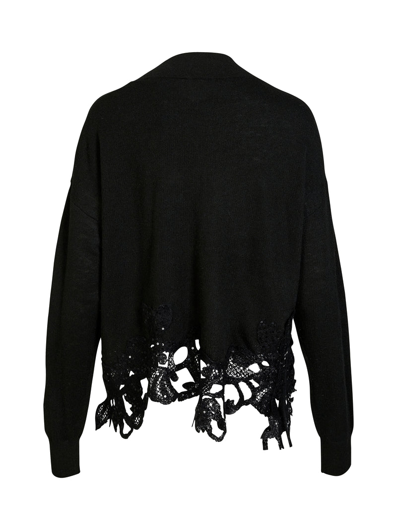 NÜ BOBBI strikket poncho Strikket Svart