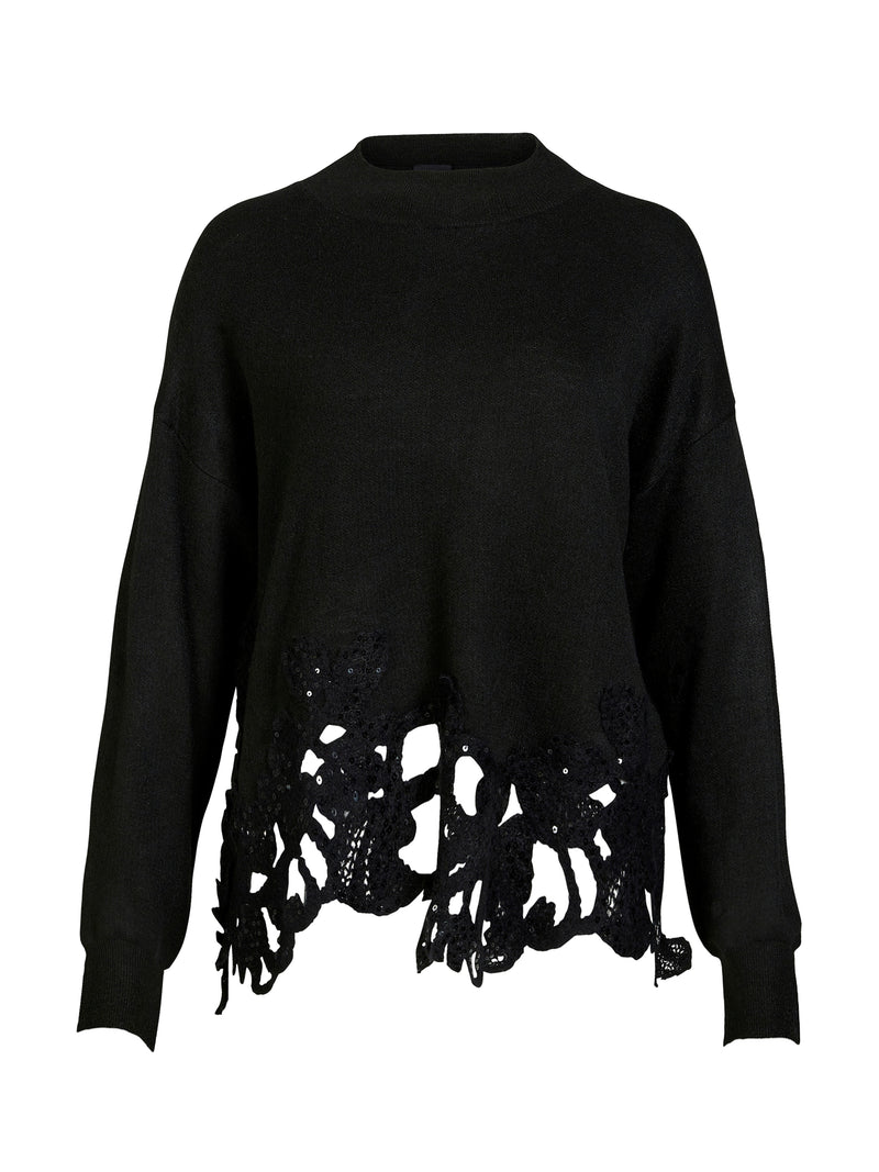 NÜ BOBBI strikket poncho Strikket Svart