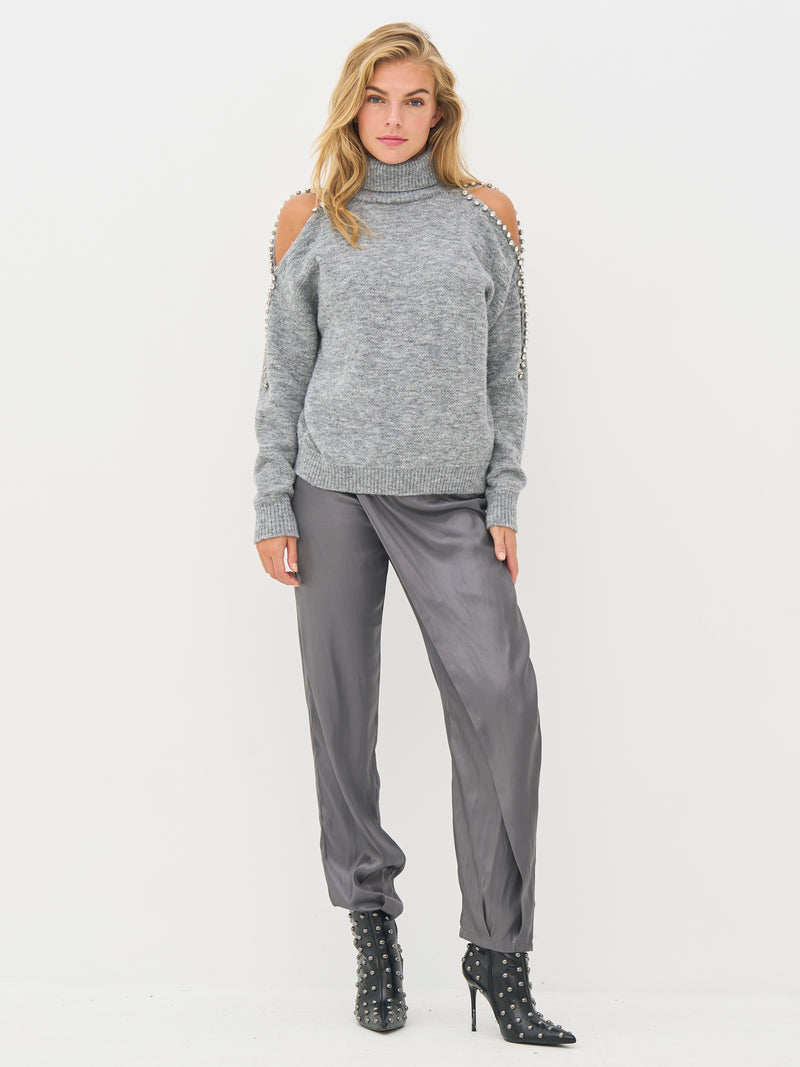 NÜ BODIL rullekragebluse Strikket 989 iron grey