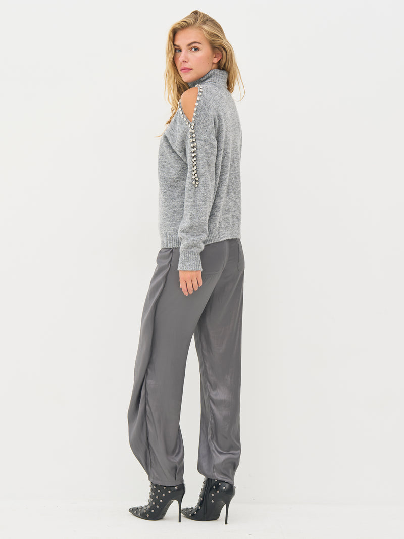 NÜ BODIL rullekragebluse Strikket 989 iron grey