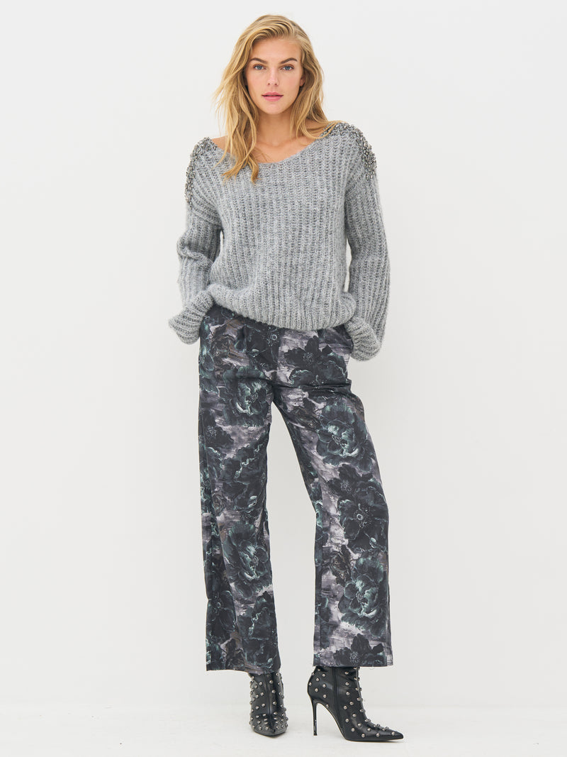 NÜ BODIL strikkebluse Strikket 989 iron grey