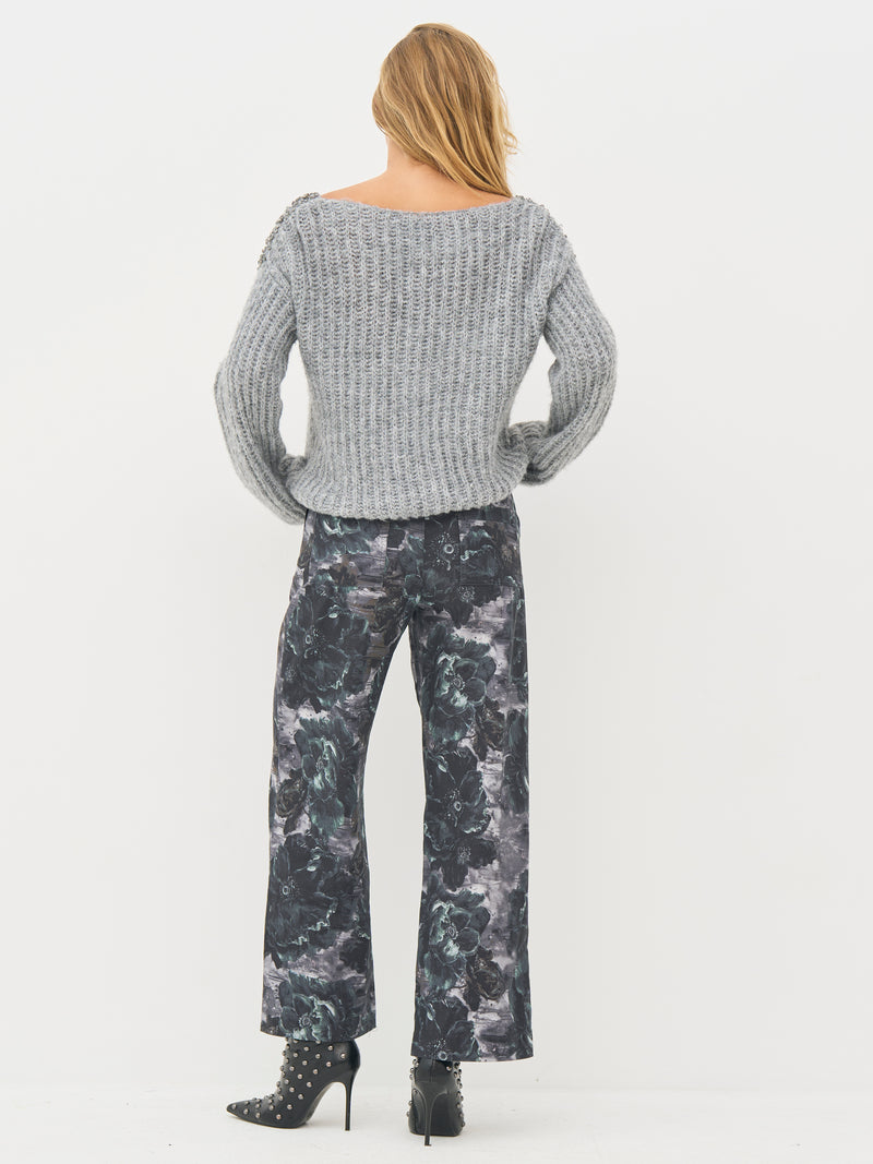 NÜ BODIL strikkebluse Strikket 989 iron grey