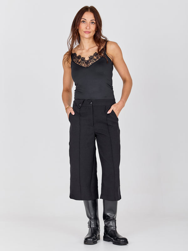 NÜ Bow Top with lace Topper og t-skjorter Svart