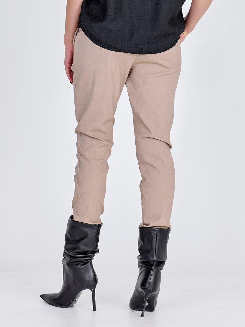 NÜ CARMEN ensfarget bukse Bukser 112 Bone