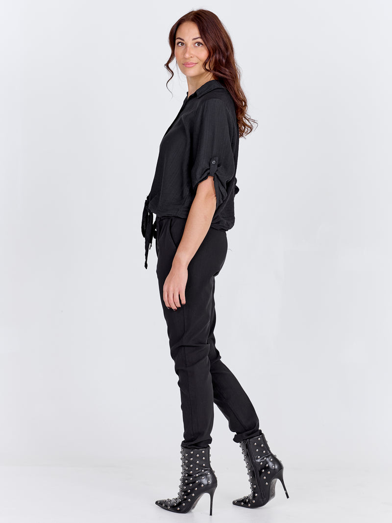 NÜ CARMEN ensfarget bukse Bukser Svart