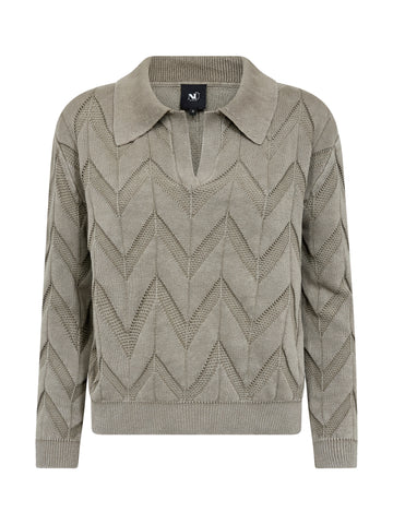 NÜ CAROLINE v-hals strikk Bluser 393 Army