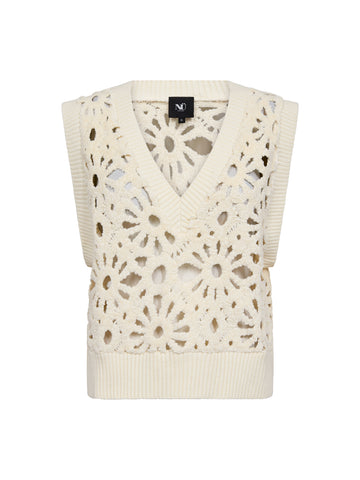 NÜ CELESTE Vest strikk Veste 110 Creme