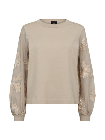 NÜ CHELO Strikket Bluse Bluser 112 Bone