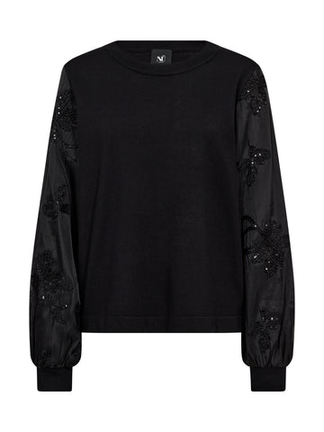 NÜ CHELO Strikket Bluse Bluser Svart