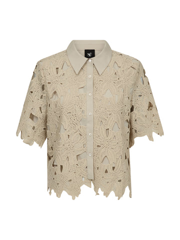 NÜ DECIA Blondestrikkskjorte Skjorter 112 Bone