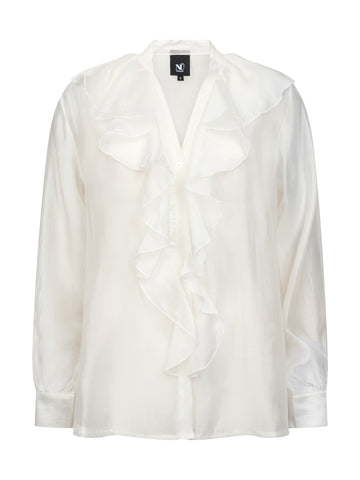 NÜ ELLY Skjorte rysje Skjorter 110 Creme